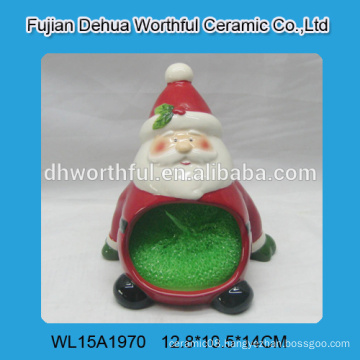 Popular santa claus shaped ceramic sponge holder in 2015 newest style